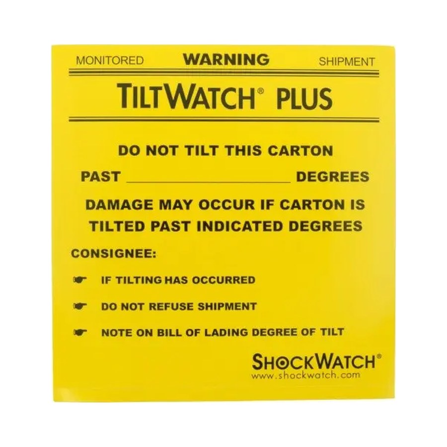 Žltý výstražný štítok TiltWatch Plus